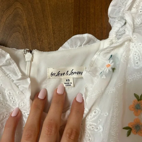 For Love And Lemons Rare Yolanda Puff Sleeve Mushroom Mini Dress | Size XS - Picture 6 of 10